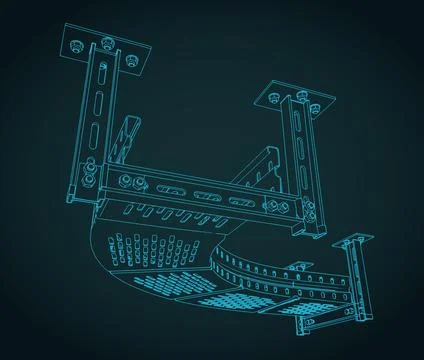 Cable tray 90 degree bend illustration Stock Illustration