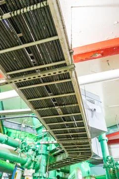 Cable tray with electrical cable layout engineering Stock Photos