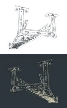 Cable tray system illustrations Stock Illustration