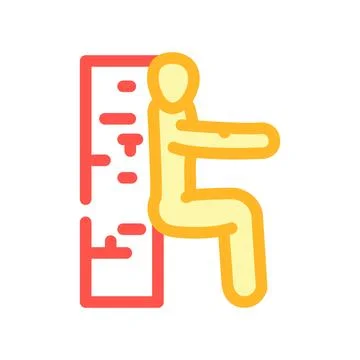 Cable tricep pushdowns fitness exercise arm color icon vector illustration Stock Illustration