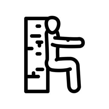 Cable tricep pushdowns fitness exercise arm line icon vector illustration Stock Illustration