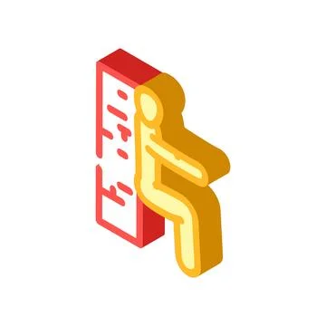 Cable tricep pushdowns fitness exercise arm isometric icon vector illustratio Stock Illustration