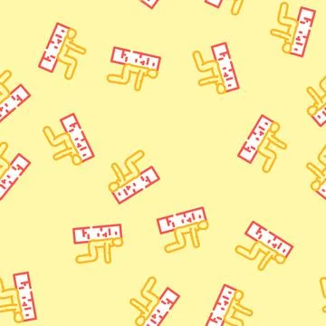 Cable tricep pushdowns fitness exercise arm vector seamless pattern Stock Illustration