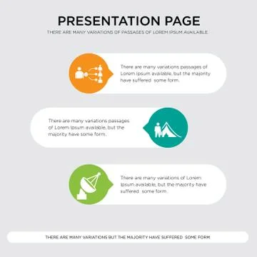 Cable tv, refugee, supplier presentation design template in orange, green, ye Illustrazione stock