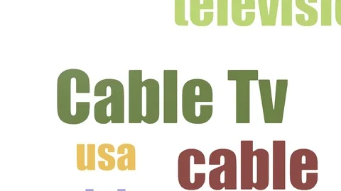 Cable Tv Tag Cloud Animated Isolated On White Video stock 107217197