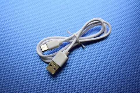 Cable with USB and Type-C connectors Stock Photos