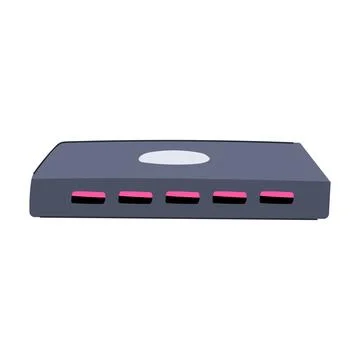 Cable usb hub cartoon vector illustration Stock Illustration