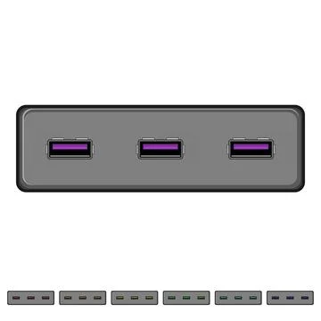 Cable usb hub cartoon vector graphic Ilustración de archivo