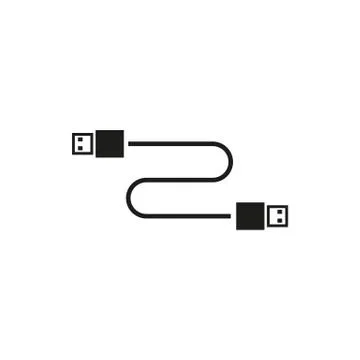 The cable usb icon. Transfer and connection, data symbol. UI. Web. Logo. Sign Stock Illustration