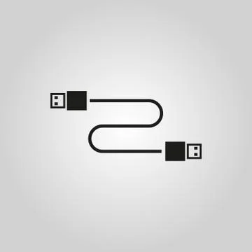 The cable usb icon. Transfer and connection, data symbol. UI. Web. Logo. Sign Stock Illustration