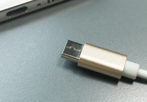 Cable usb type c it connection device close up image. Stock Photos