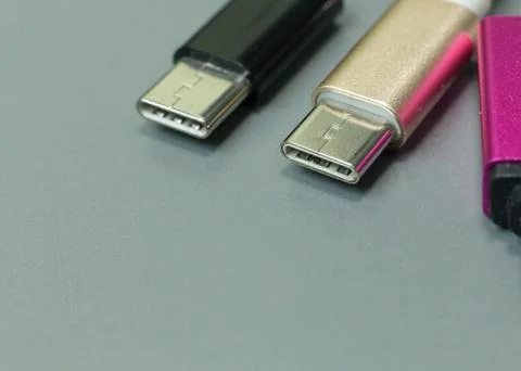 Cable usb type c it connection device close up image. Stock Photos
