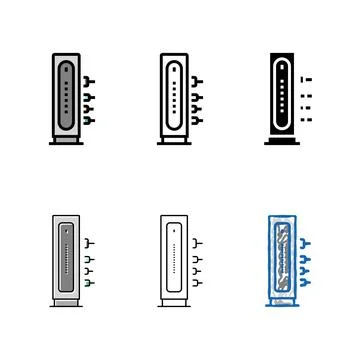 Cable variants modem color icon vector Stock Illustration