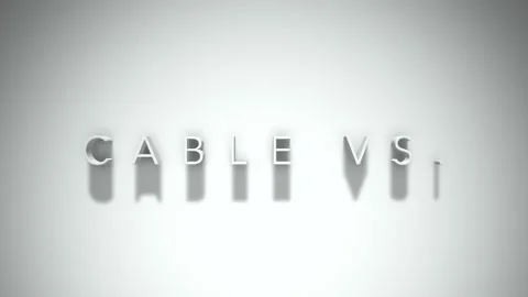 Cable vs. 3D title animation with shadows on a white background Stock Footage 297672856