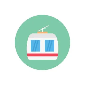 Cable way flat color icon Illustrazione stock
