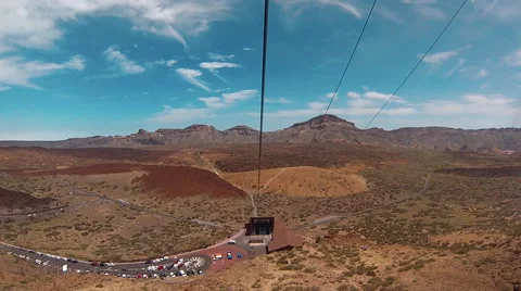Cable way to volcano El Teide, Tenerife Video stock 68446291