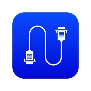 Cable wire computer icon digital blue Stock Illustration
