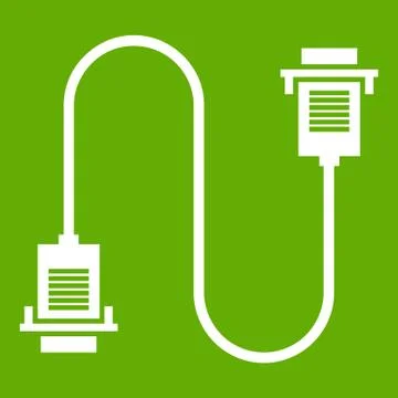 Cable wire computer icon green Stock Illustration