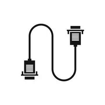 Cable wire computer icon, simple style Stockillustratie