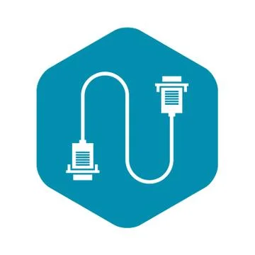 Cable wire computer icon, simple style Stock-Illustration