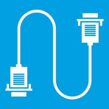 Cable wire computer icon white Stock Illustration