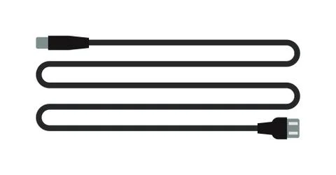 Cable wire computer usb plug connection technology Stock Illustration