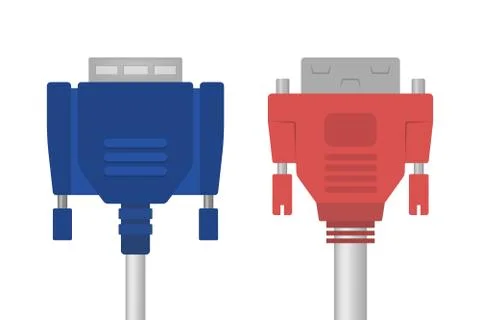 Cable wire set. Collection of video connector. Computer Stock Illustration