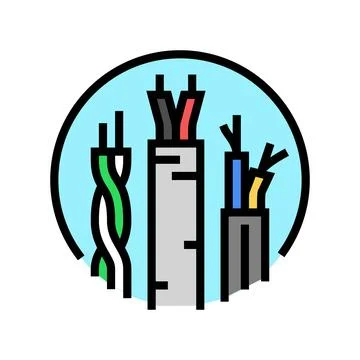 Cable wiring electronics color icon vector illustration Stock Illustration