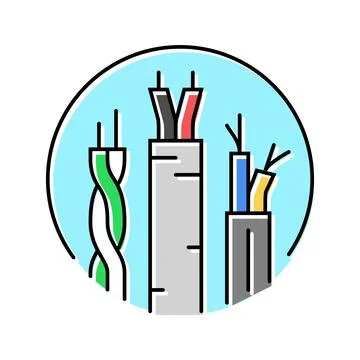 Cable wiring electronics color icon vector illustration Stockillustratie