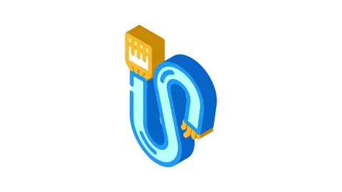 Cable wiring electronics isometric icon animation Stock Footage 327290539