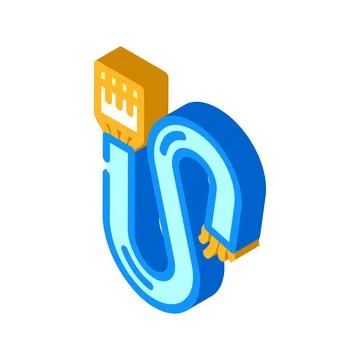 Cable wiring electronics isometric icon vector illustration イラスト素材