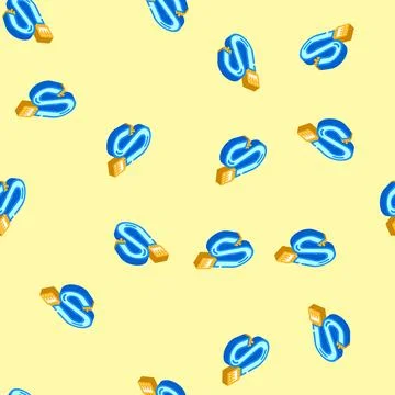 Cable wiring electronics isometric icon seamless pattern Stock Illustration