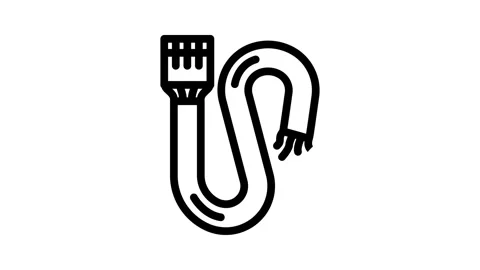 Cable wiring electronics line icon animation Stock Footage 326760817