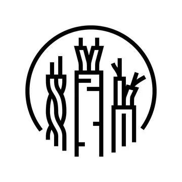 Cable wiring electronics line icon vector illustration Illustrazione stock