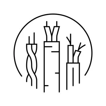 Cable wiring electronics line icon vector illustration Illustrazione stock
