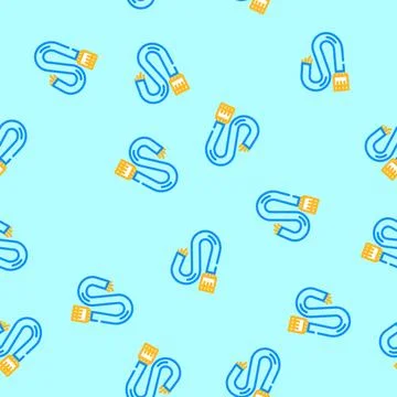 Cable wiring electronics vector seamless pattern Stock Illustration