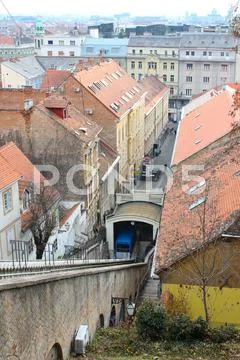 The cablecar in zagreb, croatia Stock Photos