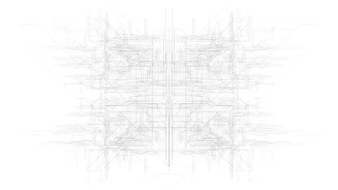 Cables and wires creating complex and technological shapes Stock Footage 94653284