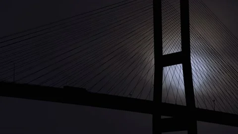 Cables Bridge Structure Road Suspension, Stock Footage 234359899