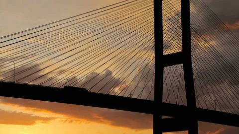 Cables Bridge Structure Road Suspension, Stock Footage 234372390