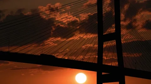 Cables Bridge Structure Road Suspension, Stock Footage 234378613