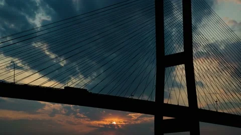 Cables Bridge Structure Road Suspension, Stock Footage 234383511