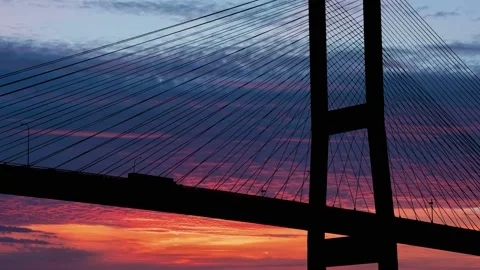 Cables Bridge Structure Road Suspension, Stock Footage 234467882