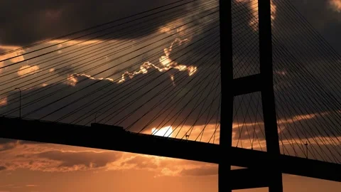Cables Bridge Structure Road Suspension, Stock Footage 234483535