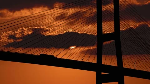 Cables Bridge Structure Road Suspension, Stock Footage 234487358