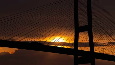 Cables Bridge Structure Road Suspension, Stock Footage 234492310
