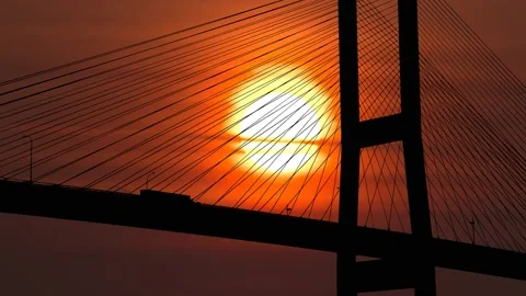 Cables Bridge Structure Road Suspension, Stock Footage 236967968