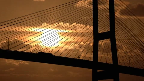 Cables Bridge Structure Road Suspension, Stock Footage 237008462