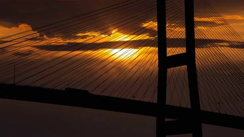 Cables Bridge Structure Road Suspension, Stock Footage 237023966