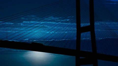 Cables Bridge Structure Road Suspension, Stock Footage 237041640